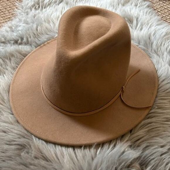 Camel Wool Fedora Hat Wide Brim NWOT main image 6